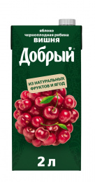 Добрый Нектар Яблоко-Рябина-Вишня 2л (по 6)*60 (04607174577961)